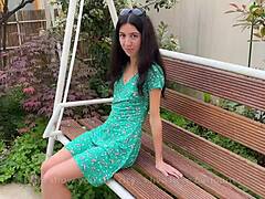 hottie lost the game, now walks with cum on face.