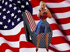 Granny America Enjoys Fourth Of July Stick And Lick Orgasms