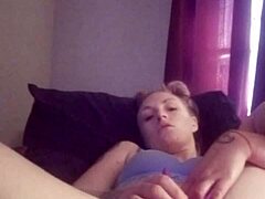 snow bunny plays with toys on her shaved pussy. so fun and horny! 😈