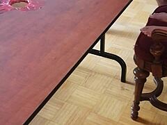 stomping cum out of cock