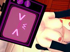 The TV woman puts on her apron to provide handjob treatments in the infirmary setting