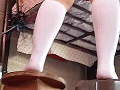 I hide and record my student under her skirt