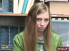 skinny shoplifter gets monster cock deepthroat from lp officer!