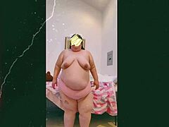 Mature Old Cougar's Saggy Tits Dance Topless on Webcam – Horny Milf Action