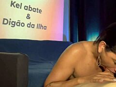 mature housewife enjoys a conversation with her husband's friend in the house when he's not there