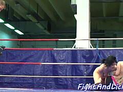 Glam European Dyke Licks Pussy After Intense Wrestling Match With Close-Up Oral Action