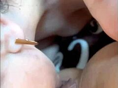 Lesbian pussy licking lesson