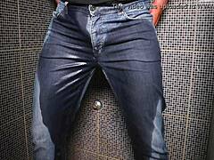 Guy Pees Jeans Cumshot