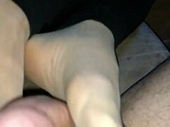 Intense Stockings Footjob